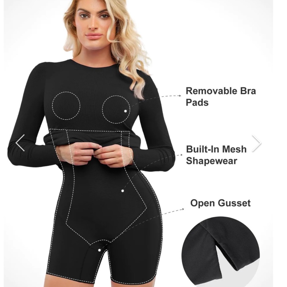 Black Popilush dress with built in shape wear.